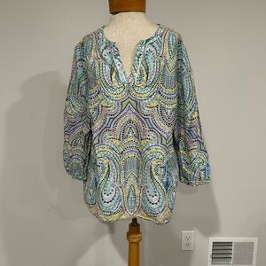 Talbots Multicolor Paisley Top
